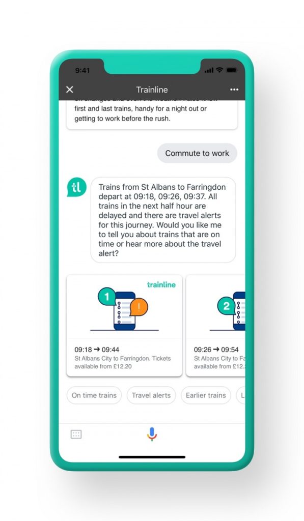 google assistant trainline