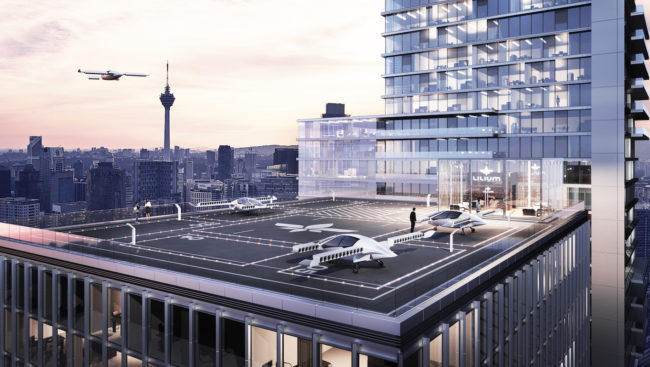 Station de taxis volants lilium_jet