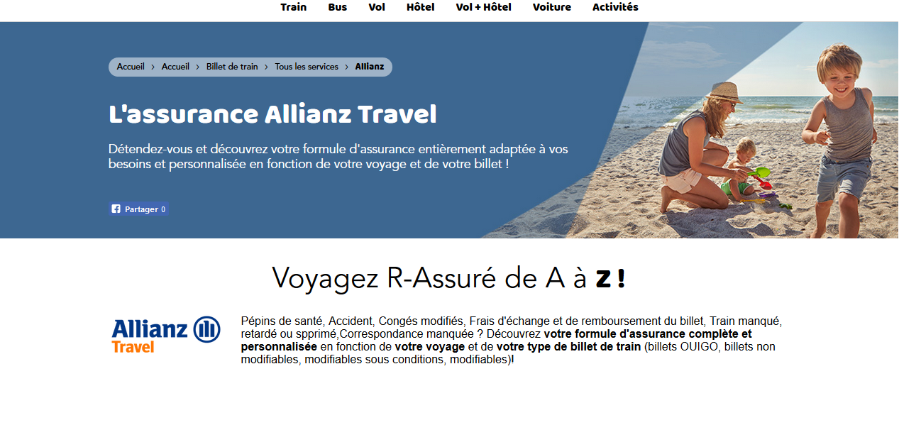 SNCF : évitez de prendre l'assurance Allianz Travel avec vos billets de train SNCF : évitez de prendre l'assurance Allianz Travel avec vos billets de train