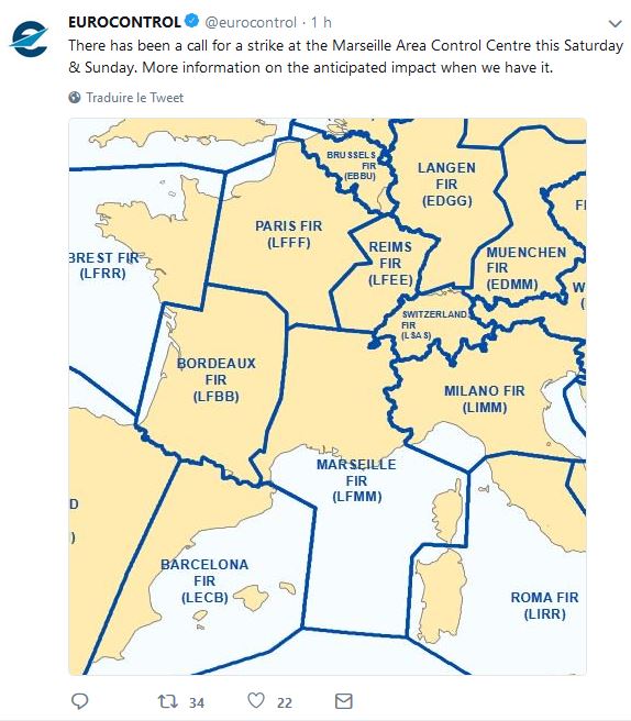 Nouvelle grève le week-end prochain sur le contrôle aérien de la zone de Marseille Nouvelle grève le week-end prochain sur le contrôle aérien de la zone de Marseille