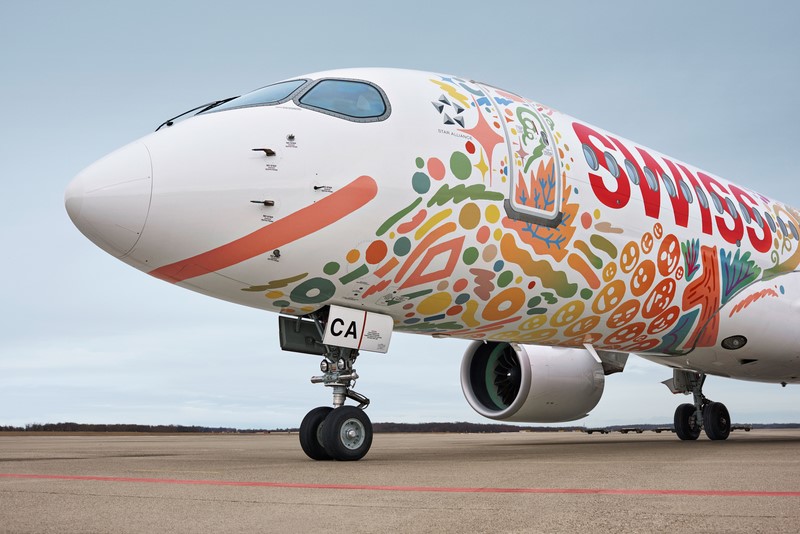 Un avion de Swiss fête les vignerons