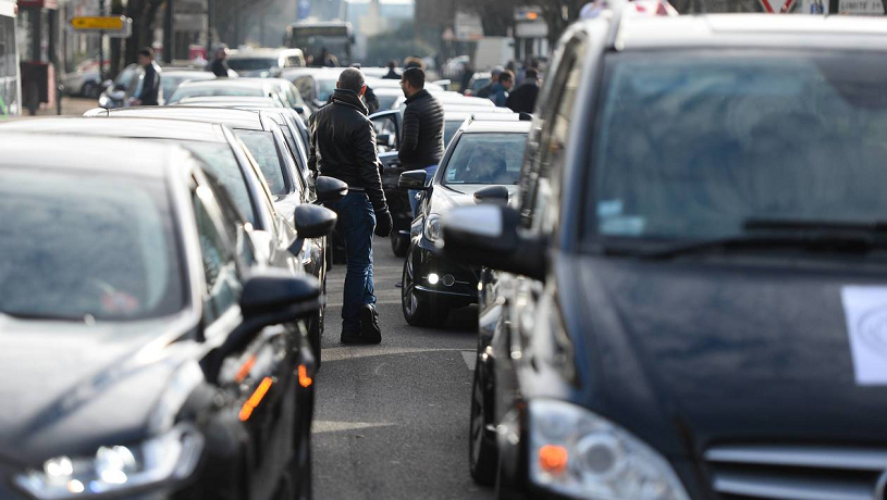 Nouvelle mobilisation des chauffeurs VTC à Paris Nouvelle mobilisation des chauffeurs VTC à Paris