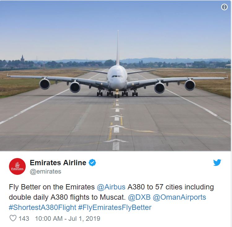 Emirates lance le vol le plus court du monde en A380